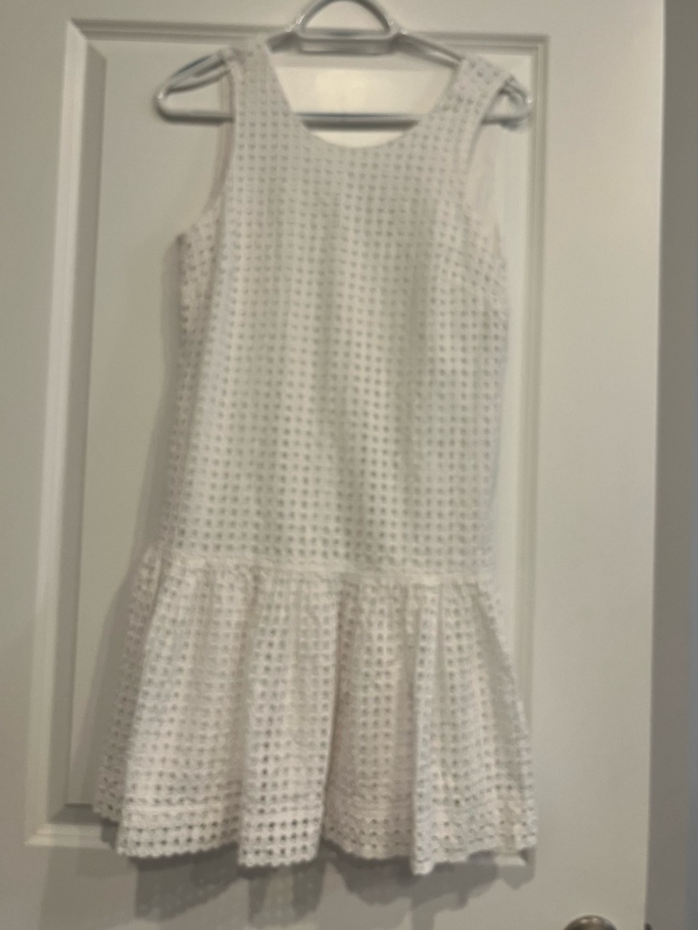 J. Crew factory white eyelet dress drop waist size 4